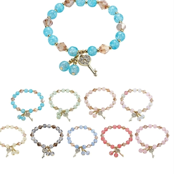 Elegant Blue and Gold Charm Bracelet - Picture 4 of 4